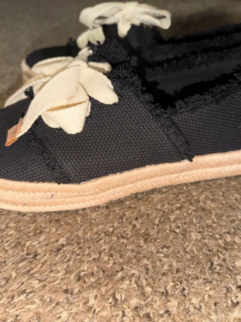 Tom’s Black and Tan Carolina Lace-Up Espadrille